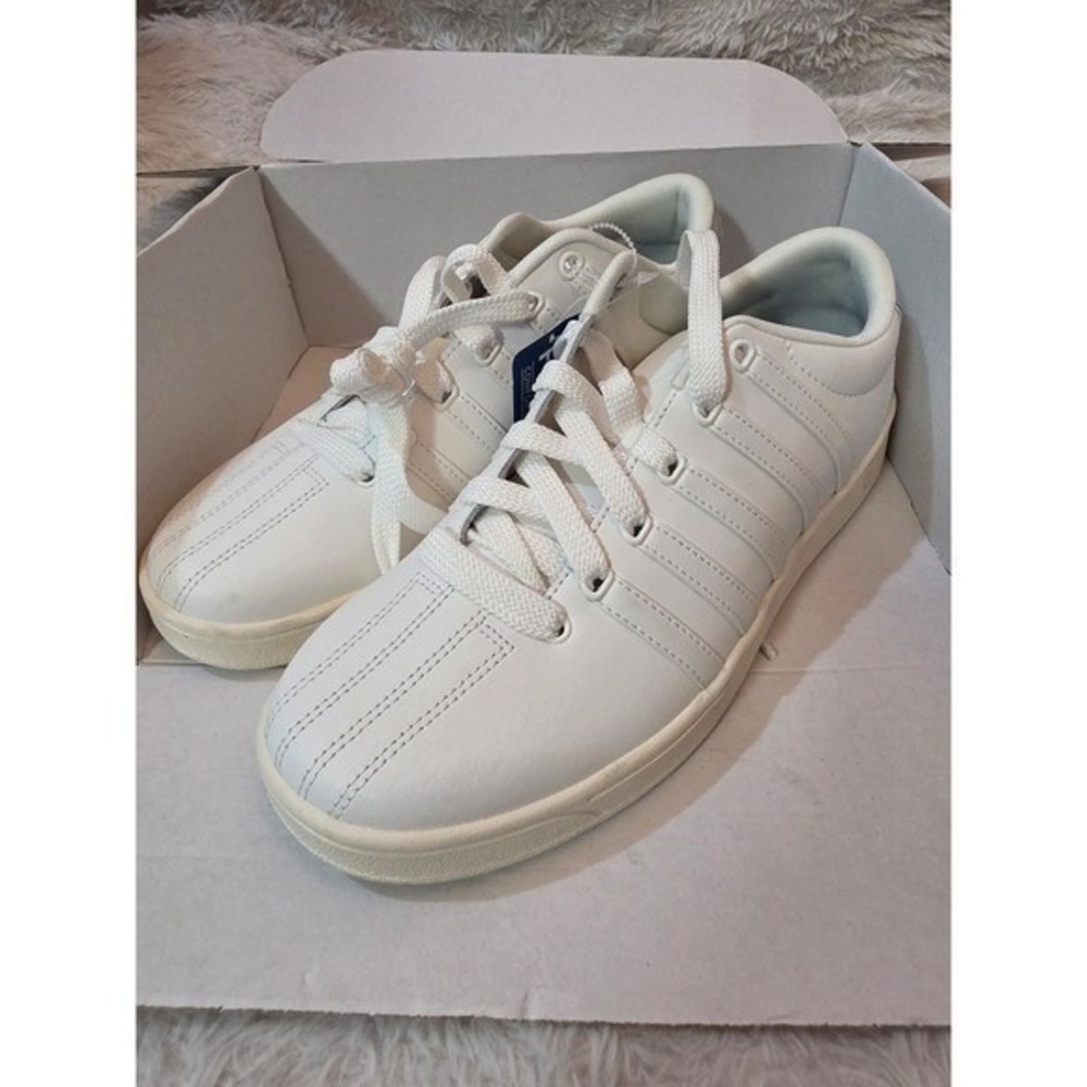 K-Swiss Court Pro II CMF Mens Leather Sneakers White Gray 03629-158-M Size 13